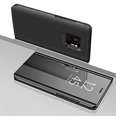 Funda de Cuero Cartera con Soporte Espejo Carcasa para Samsung Galaxy S9 Negro