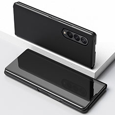 Funda de Cuero Cartera con Soporte Espejo Carcasa para Samsung Galaxy Z Fold3 5G Negro