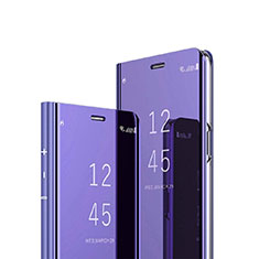 Funda de Cuero Cartera con Soporte Espejo Carcasa para Sony Xperia XZ3 Morado