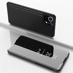 Funda de Cuero Cartera con Soporte Espejo Carcasa para Xiaomi Mi 11 5G Negro
