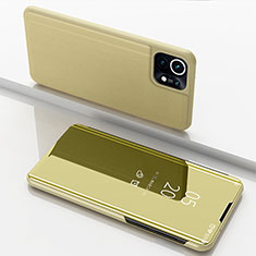 Funda de Cuero Cartera con Soporte Espejo Carcasa para Xiaomi Mi 11 Lite 4G Oro