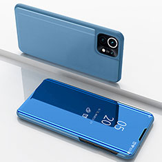 Funda de Cuero Cartera con Soporte Espejo Carcasa para Xiaomi Mi 11 Lite 5G NE Azul