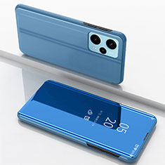 Funda de Cuero Cartera con Soporte Espejo Carcasa para Xiaomi Poco F5 5G Azul