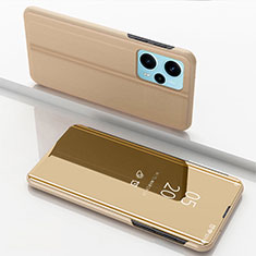 Funda de Cuero Cartera con Soporte Espejo Carcasa para Xiaomi Poco F5 5G Oro