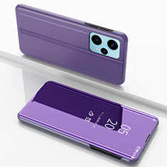 Funda de Cuero Cartera con Soporte Espejo Carcasa para Xiaomi Poco F5 5G Purpura Claro