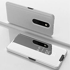 Funda de Cuero Cartera con Soporte Espejo Carcasa para Xiaomi Redmi K20 Pro Blanco