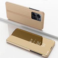 Funda de Cuero Cartera con Soporte Espejo Carcasa para Xiaomi Redmi Note 12 4G Oro
