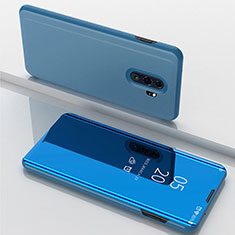 Funda de Cuero Cartera con Soporte Espejo Carcasa para Xiaomi Redmi Note 8 Pro Azul