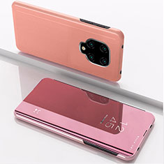 Funda de Cuero Cartera con Soporte Espejo Carcasa QH1 para Xiaomi Poco M2 Pro Oro Rosa
