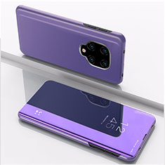 Funda de Cuero Cartera con Soporte Espejo Carcasa QH1 para Xiaomi Poco M2 Pro Purpura Claro
