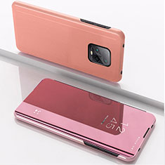 Funda de Cuero Cartera con Soporte Espejo Carcasa QH1 para Xiaomi Redmi 10X Pro 5G Oro Rosa
