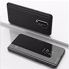 Funda de Cuero Cartera con Soporte Espejo Carcasa QH1 para Xiaomi Redmi 9 Negro