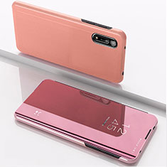 Funda de Cuero Cartera con Soporte Espejo Carcasa QH1 para Xiaomi Redmi 9A Oro Rosa