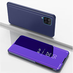 Funda de Cuero Cartera con Soporte Espejo Carcasa ZL1 para Samsung Galaxy A12 Nacho Morado