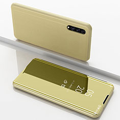 Funda de Cuero Cartera con Soporte Espejo Carcasa ZL1 para Samsung Galaxy A50 Oro