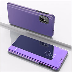 Funda de Cuero Cartera con Soporte Espejo Carcasa ZL1 para Samsung Galaxy A51 4G Purpura Claro