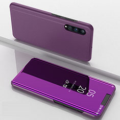 Funda de Cuero Cartera con Soporte Espejo Carcasa ZL1 para Samsung Galaxy A70S Purpura Claro
