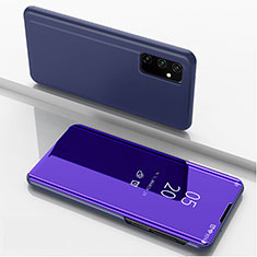 Funda de Cuero Cartera con Soporte Espejo Carcasa ZL1 para Samsung Galaxy A82 5G Morado