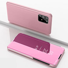 Funda de Cuero Cartera con Soporte Espejo Carcasa ZL1 para Samsung Galaxy A91 Oro Rosa