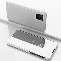 Funda de Cuero Cartera con Soporte Espejo Carcasa ZL1 para Samsung Galaxy Note 10 Lite Plata