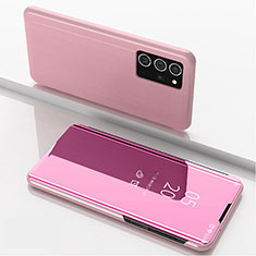 Funda de Cuero Cartera con Soporte Espejo Carcasa ZL1 para Samsung Galaxy Note 20 Ultra 5G Oro Rosa