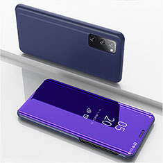 Funda de Cuero Cartera con Soporte Espejo Carcasa ZL1 para Samsung Galaxy S20 5G Morado