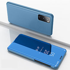 Funda de Cuero Cartera con Soporte Espejo Carcasa ZL1 para Samsung Galaxy S20 Azul