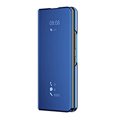 Funda de Cuero Cartera con Soporte Espejo Carcasa ZL2 para Samsung Galaxy Z Fold4 5G Azul
