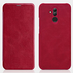 Funda de Cuero Cartera con Soporte F01 para Huawei Mate 20 Lite Rojo