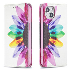 Funda de Cuero Cartera con Soporte Flores Carcasa para Apple iPhone 13 Mini Vistoso