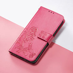 Funda de Cuero Cartera con Soporte Flores Carcasa para Google Pixel 4 Rosa Roja