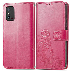 Funda de Cuero Cartera con Soporte Flores Carcasa para Huawei Honor X10 Max 5G Rojo