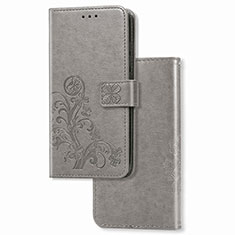 Funda de Cuero Cartera con Soporte Flores Carcasa para Huawei Mate 40 Gris