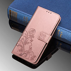 Funda de Cuero Cartera con Soporte Flores Carcasa para Samsung Galaxy S22 5G Rosa