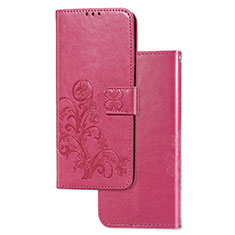 Funda de Cuero Cartera con Soporte Flores Carcasa para Sony Xperia 1 Rojo