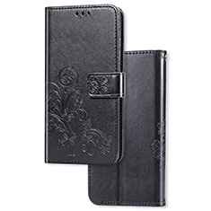 Funda de Cuero Cartera con Soporte Flores Carcasa para Sony Xperia 10 II Negro