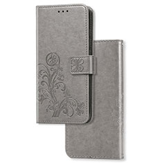 Funda de Cuero Cartera con Soporte Flores Carcasa para Sony Xperia 5 Gris