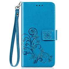 Funda de Cuero Cartera con Soporte Flores Carcasa para Sony Xperia 8 Azul
