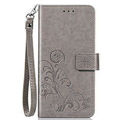 Funda de Cuero Cartera con Soporte Flores Carcasa para Sony Xperia 8 Gris