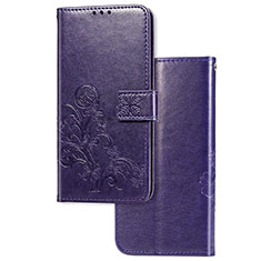 Funda de Cuero Cartera con Soporte Flores Carcasa para Vivo Y12s Morado