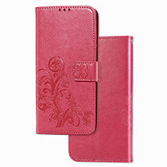Funda de Cuero Cartera con Soporte Flores Carcasa para Xiaomi Redmi K30S 5G Rosa Roja