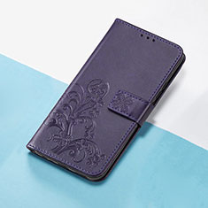 Funda de Cuero Cartera con Soporte Flores Carcasa S03D para Huawei Mate 40 Pro Morado