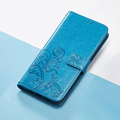 Funda de Cuero Cartera con Soporte Flores Carcasa S03D para Huawei P40 Lite 5G Azul