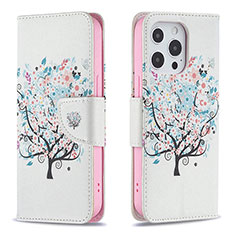 Funda de Cuero Cartera con Soporte Flores Carcasa Z02 para Apple iPhone 14 Pro Multicolor