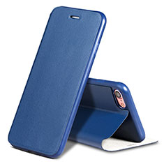 Funda de Cuero Cartera con Soporte L01 para Apple iPhone SE (2020) Azul