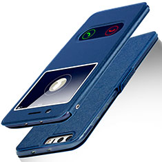 Funda de Cuero Cartera con Soporte L01 para Huawei Honor 8 Azul