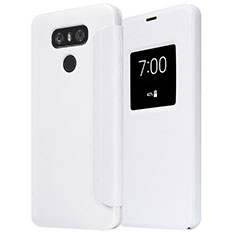 Funda de Cuero Cartera con Soporte L01 para LG G6 Blanco