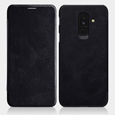 Funda de Cuero Cartera con Soporte L01 para Samsung Galaxy A9 Star Lite Negro