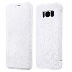 Funda de Cuero Cartera con Soporte L01 para Samsung Galaxy S8 Blanco