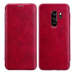 Funda de Cuero Cartera con Soporte L01 para Samsung Galaxy S9 Plus Rojo